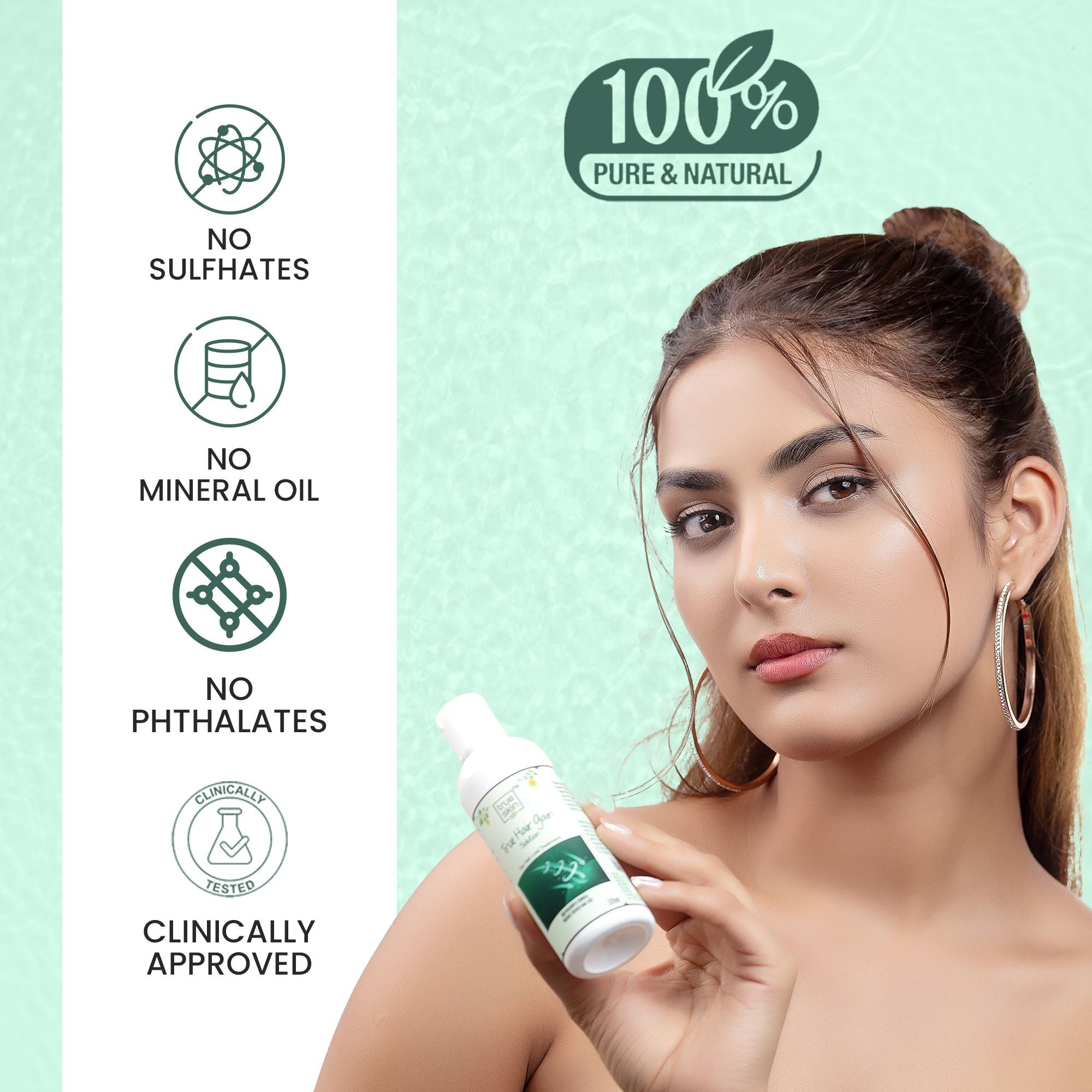 True Skin hair oil for thicker, healthier hair and root strengthening