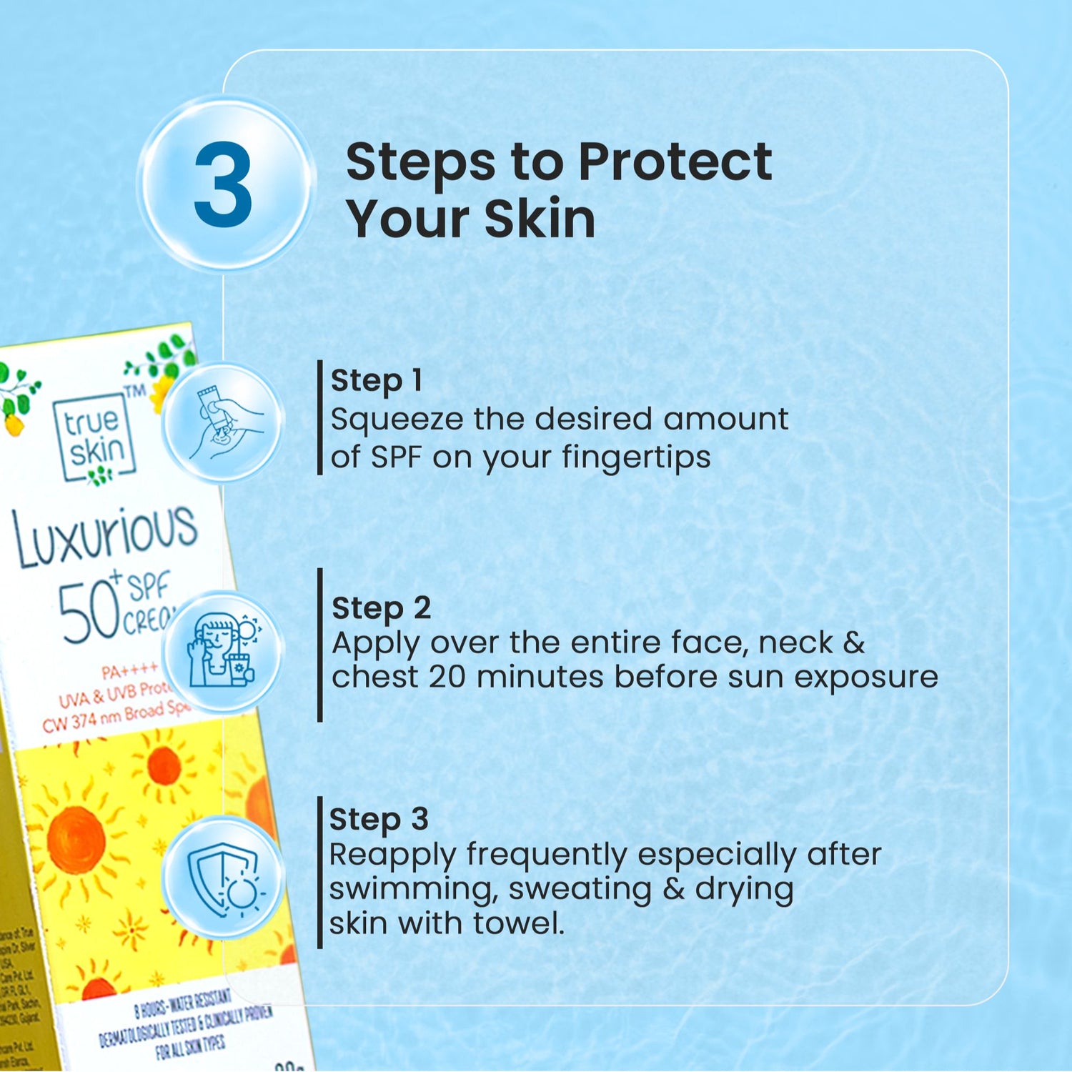 SPF 50 sun block cream for sensitive, oily, dry, and combination skin