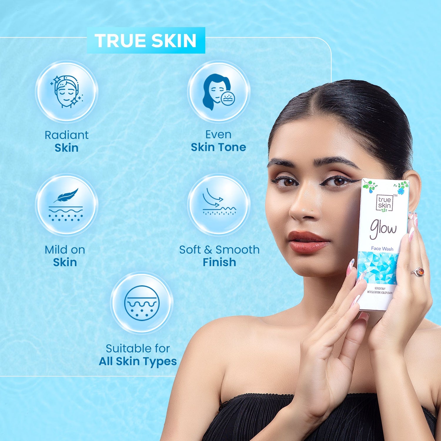 Brightening face wash for dull and tired skin by True Skin