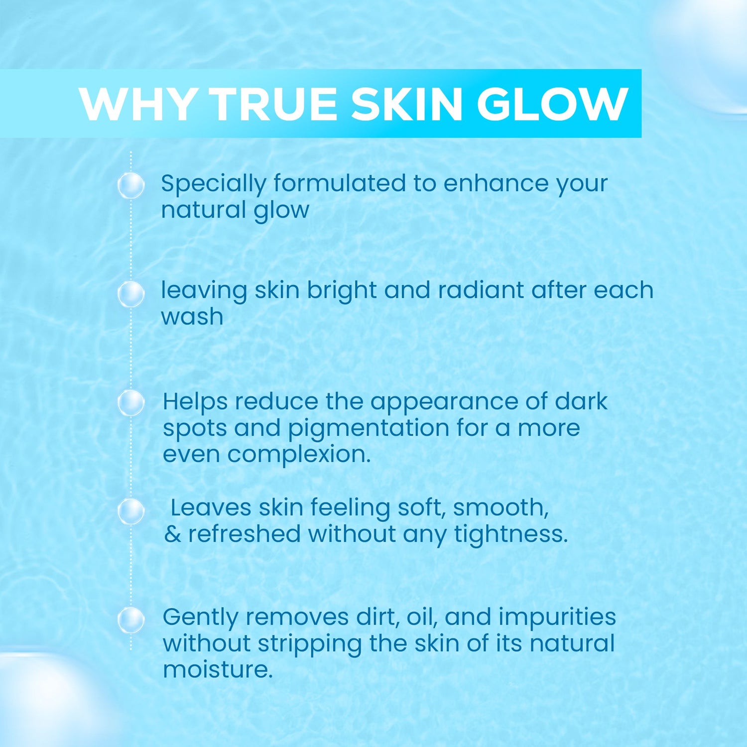 True Skin glow whitening face wash with salicylic acid and glutathione