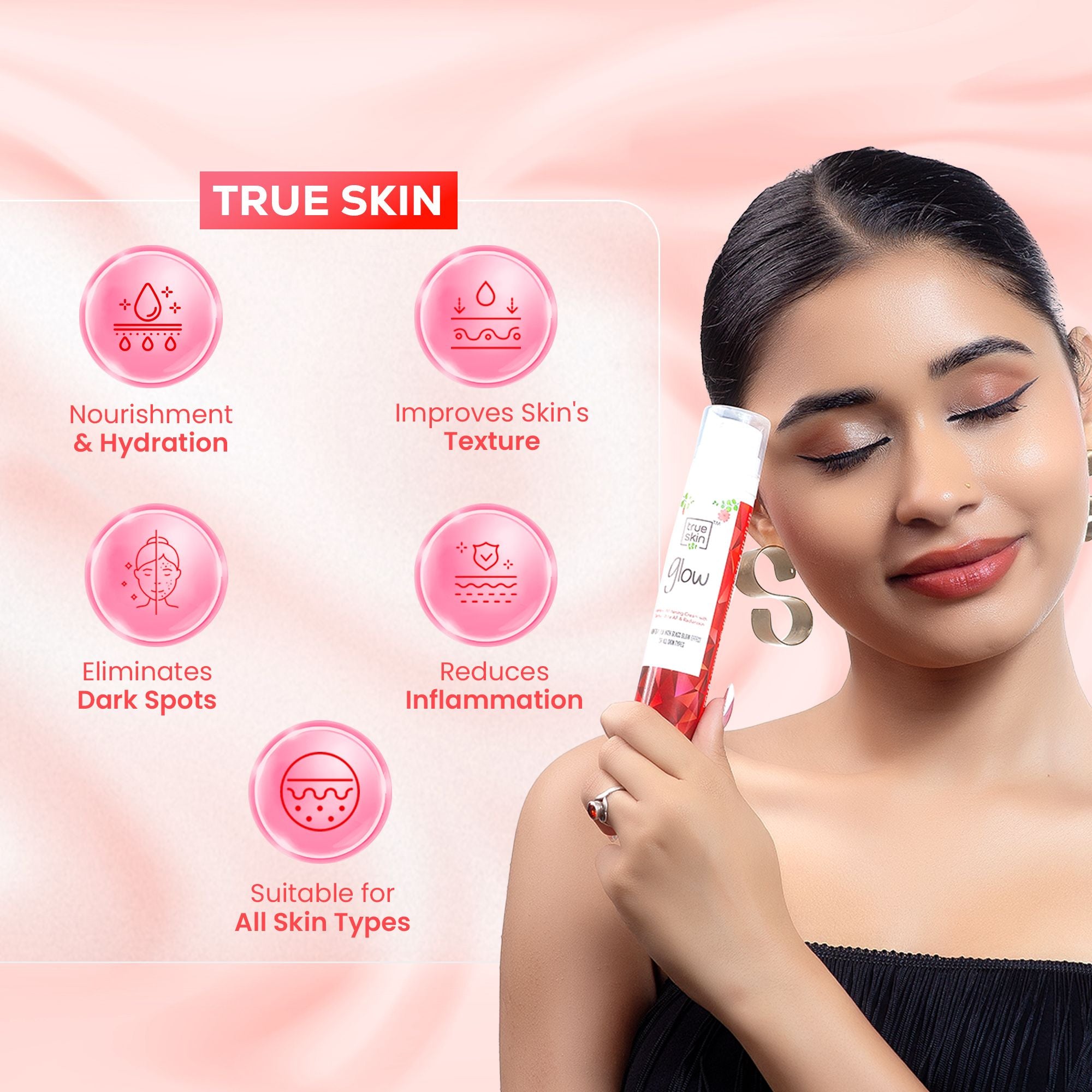 True Skin Glow Cream for reducing dark spots and hyperpigmentation