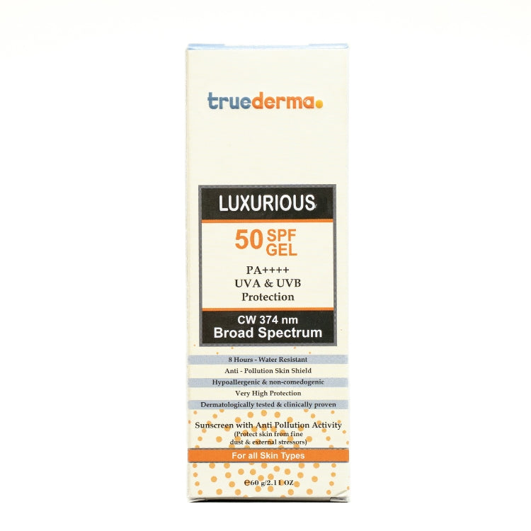 True Derma SPF 50 Sunscreen Gel for sunburn and UV protection