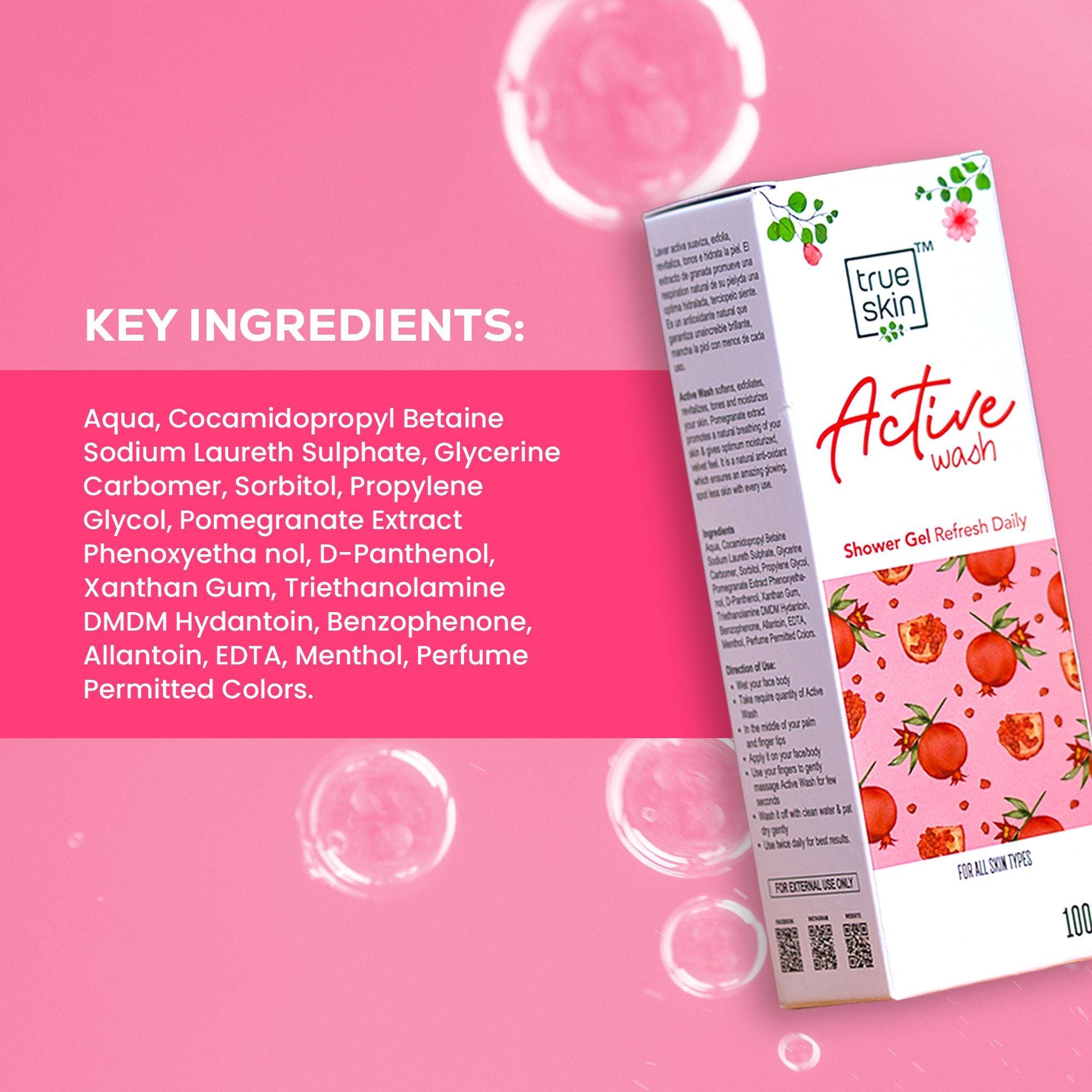 Ture Skin Active Wash Shower Gel | Moisturizing Shower Gel