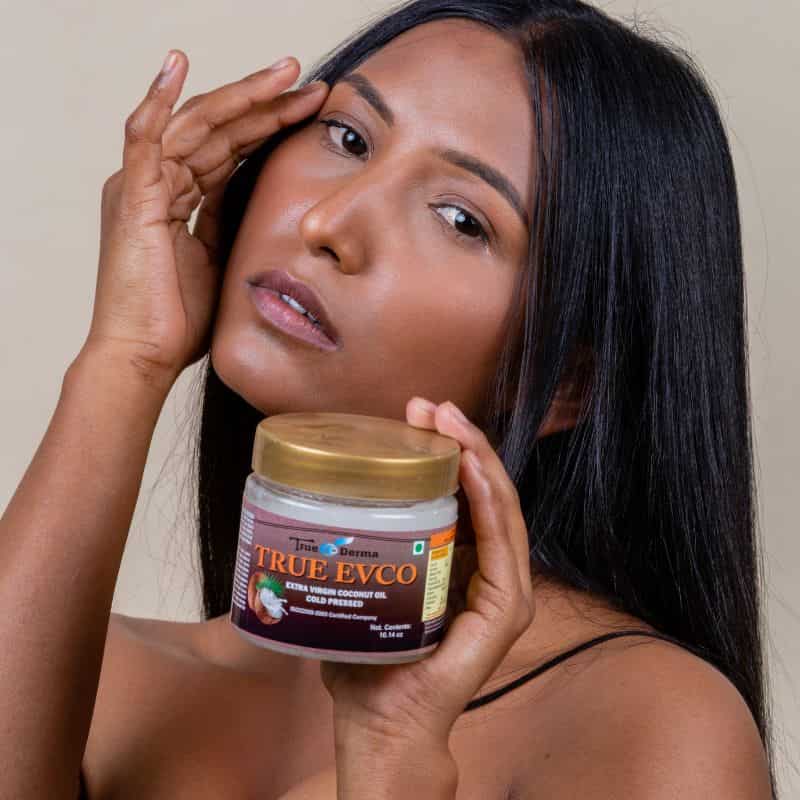 Healthy glowing skin after using True Derma Extra Virgin Coconut Oil