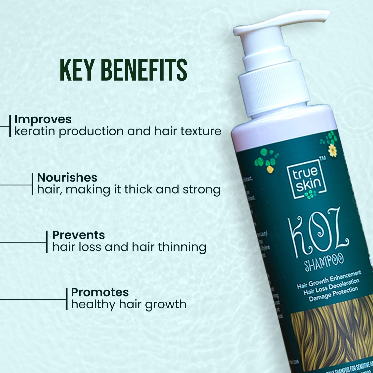 True Skin Shampoo for dandruff-free and healthy scalp