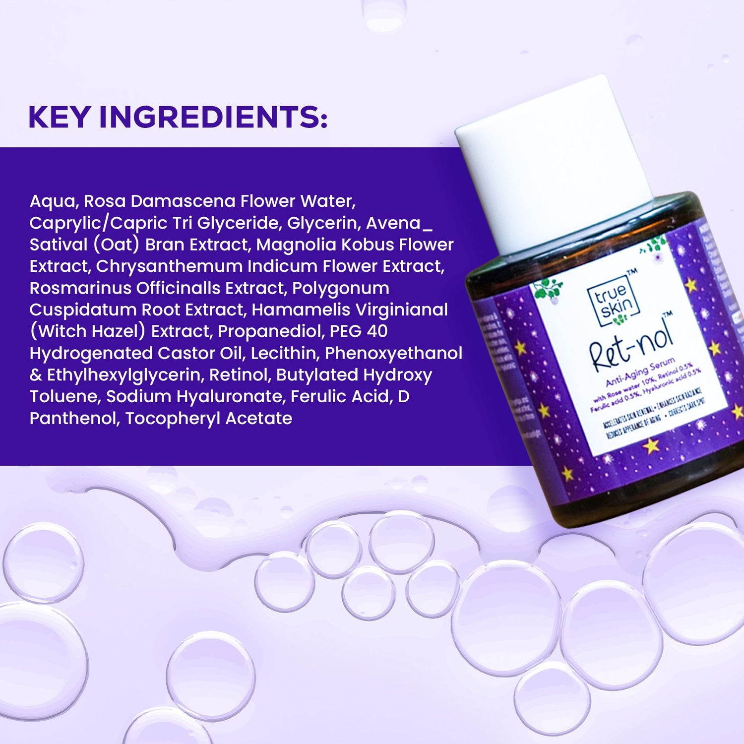 Anti-aging serum with powerful ingredients like retinol and ferulic acid