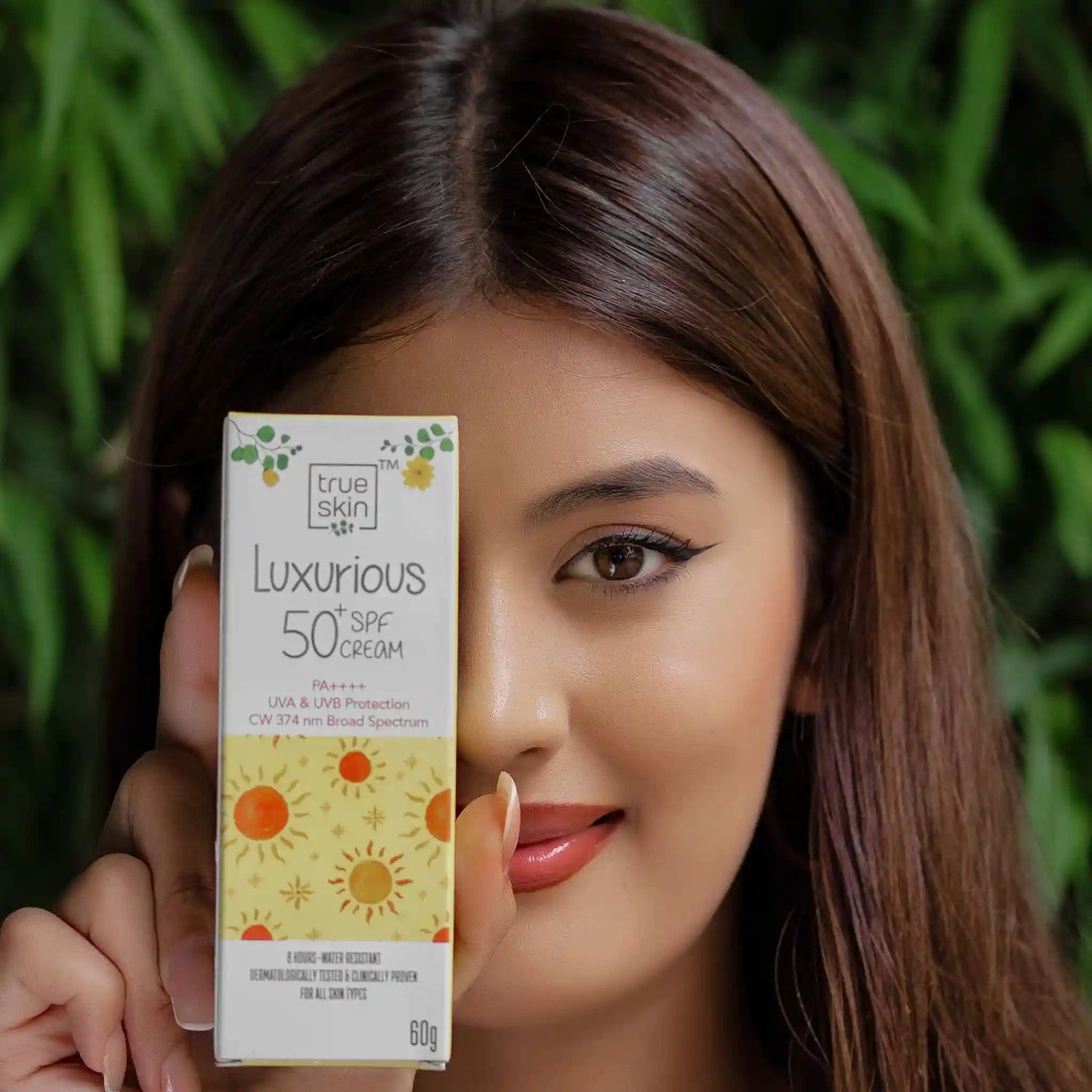 Luxurious True Skin 50SPF sunscreen cream for sunburn prevention