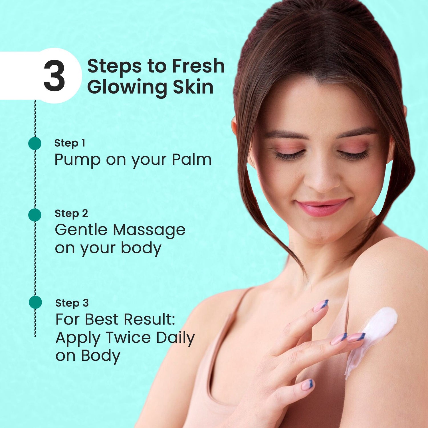 steps for using derma dm lotion by true skin
