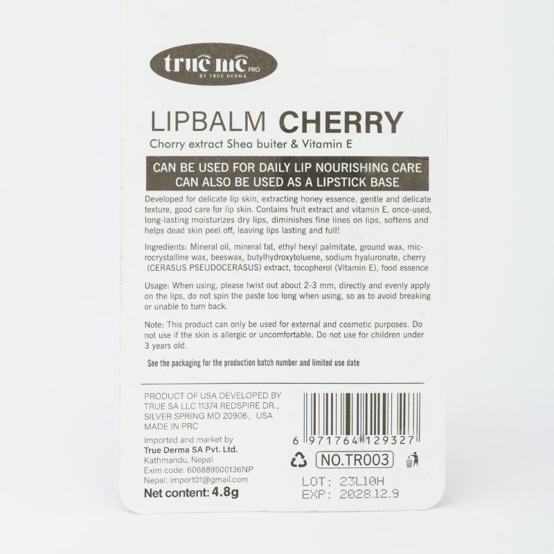 True Me Lip Balm β Cherry Flavor