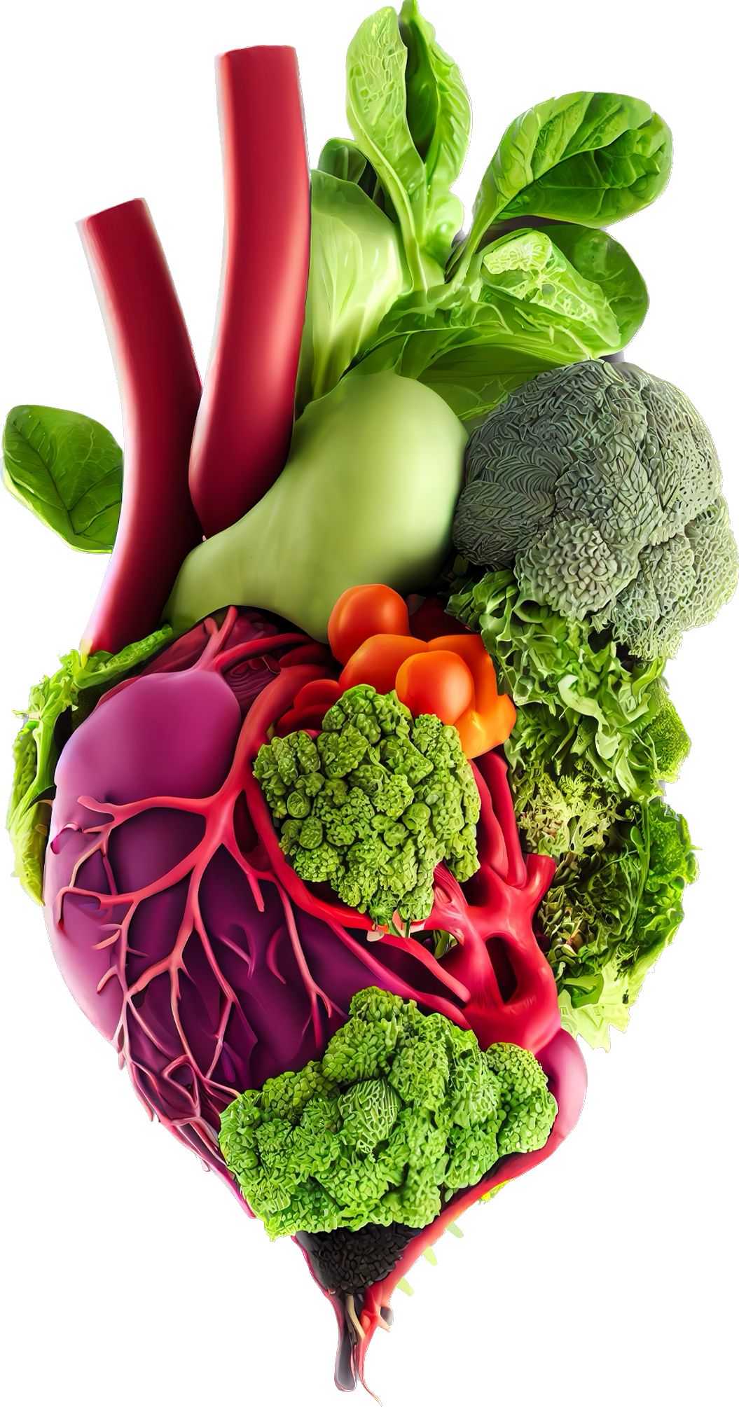 heart made of natural supplements