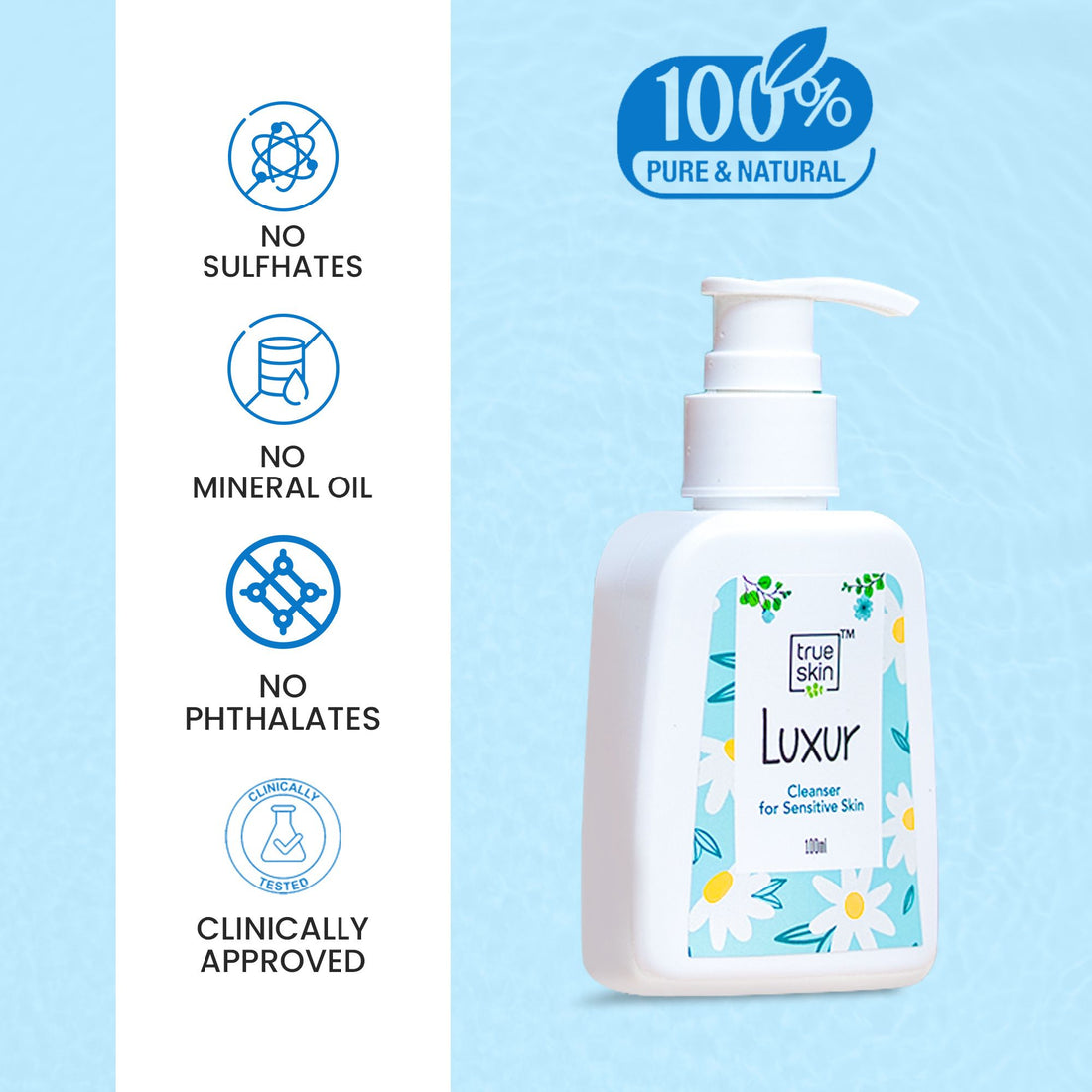 True Skin Luxur Cleanser with skin-loving ingredients for refreshed skin