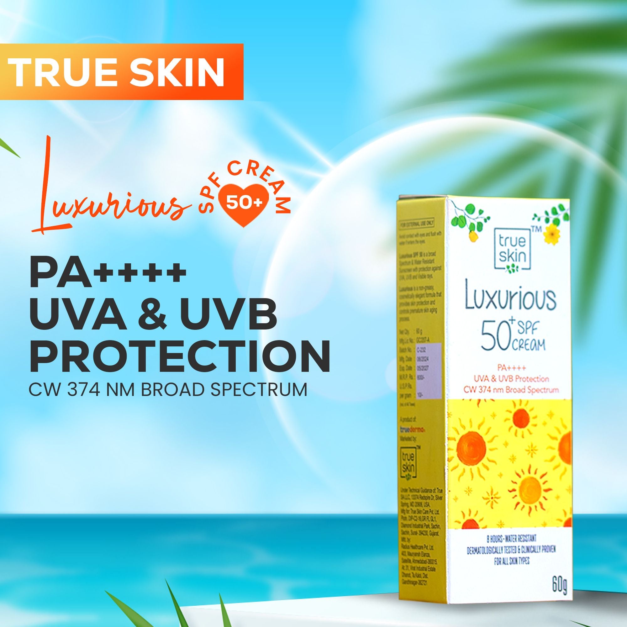 True Skin Luxurious Sun Block Cream 50 SPF(PA+++) | Sunscreen Cream | SPF 50 Sunscreen