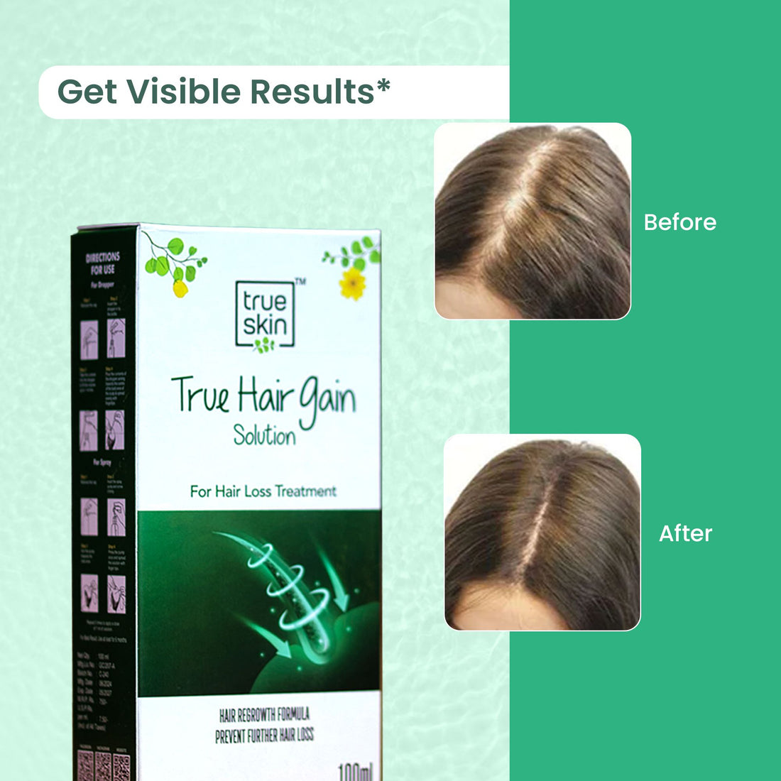 True Hair Gain by True Skin with Saw Palmetto and Pumpkin Seed Oil