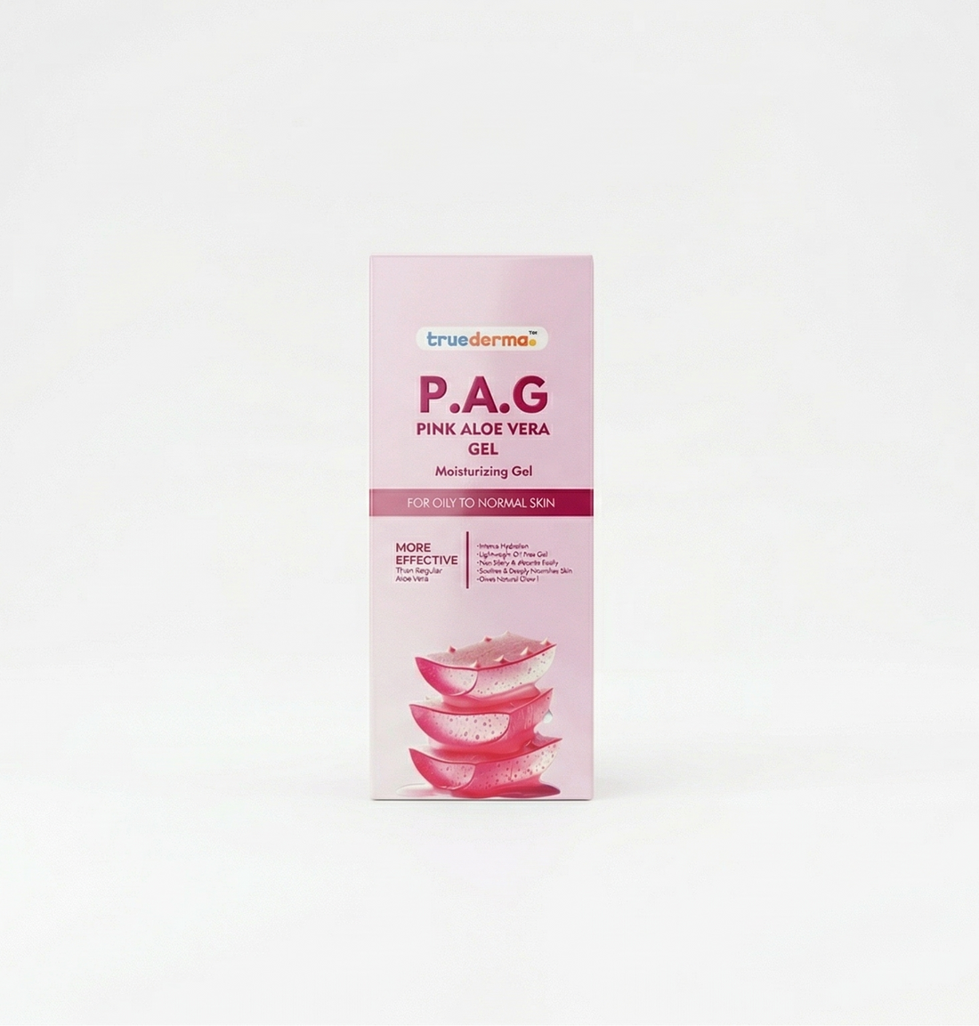 P.A.G Pink Aloe Vera gel packaging on a white background