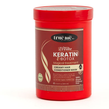 keratin and botox magical treatment by true me to creamy hair conditioner mask for nourishing and replenishing 