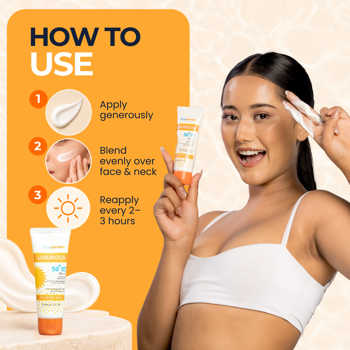 True Derma Luxurious 50SPF Cream |  SPF50 Sun Cream | Sunscreen Cream