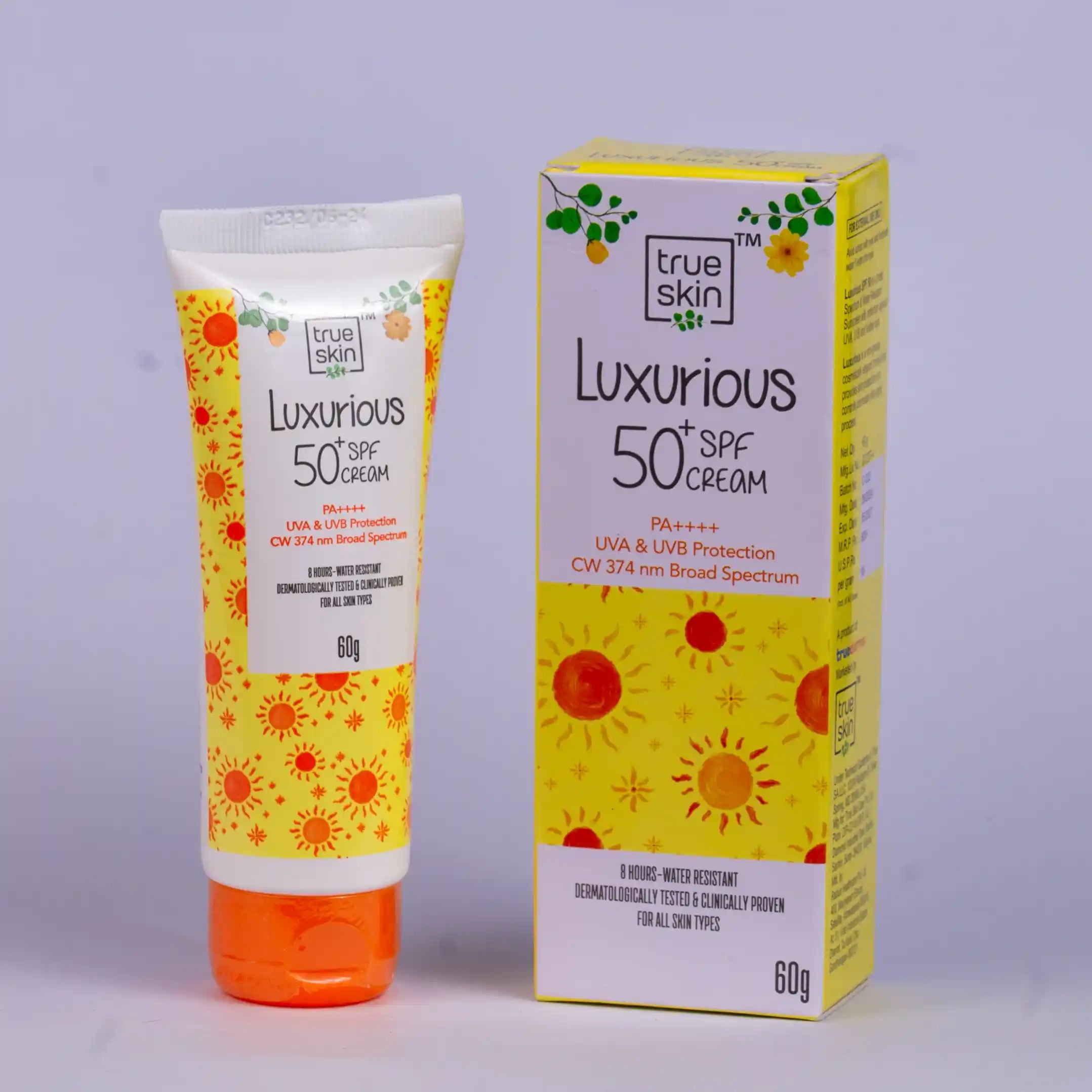 luxurious 50+spf sunscreen cream - true skin