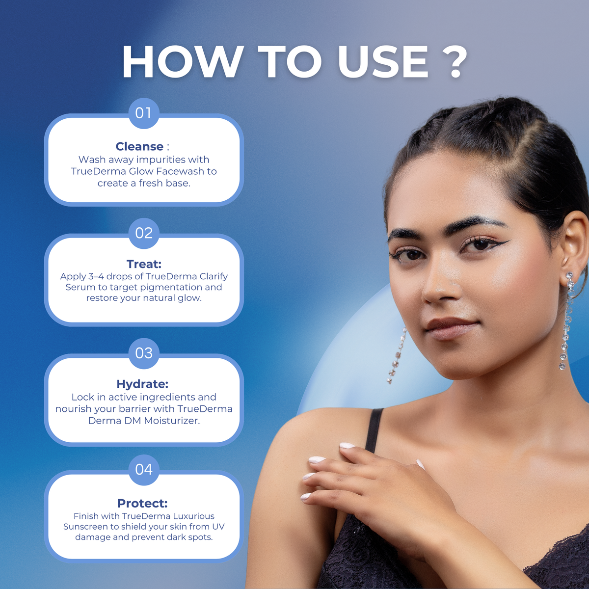 An instructional skincare graphic titled &