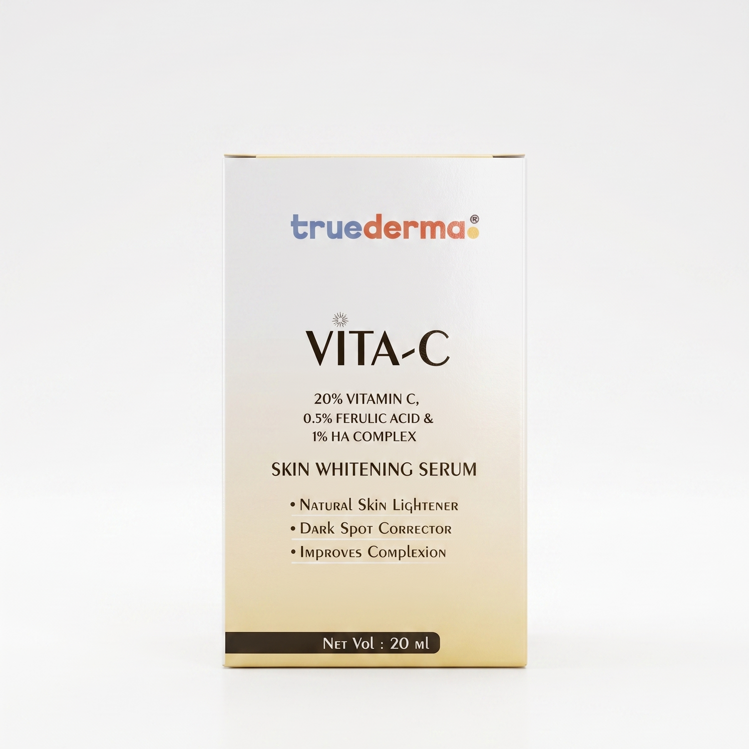 TrueDerma Vita-C skin whitening serum packaging on a white background